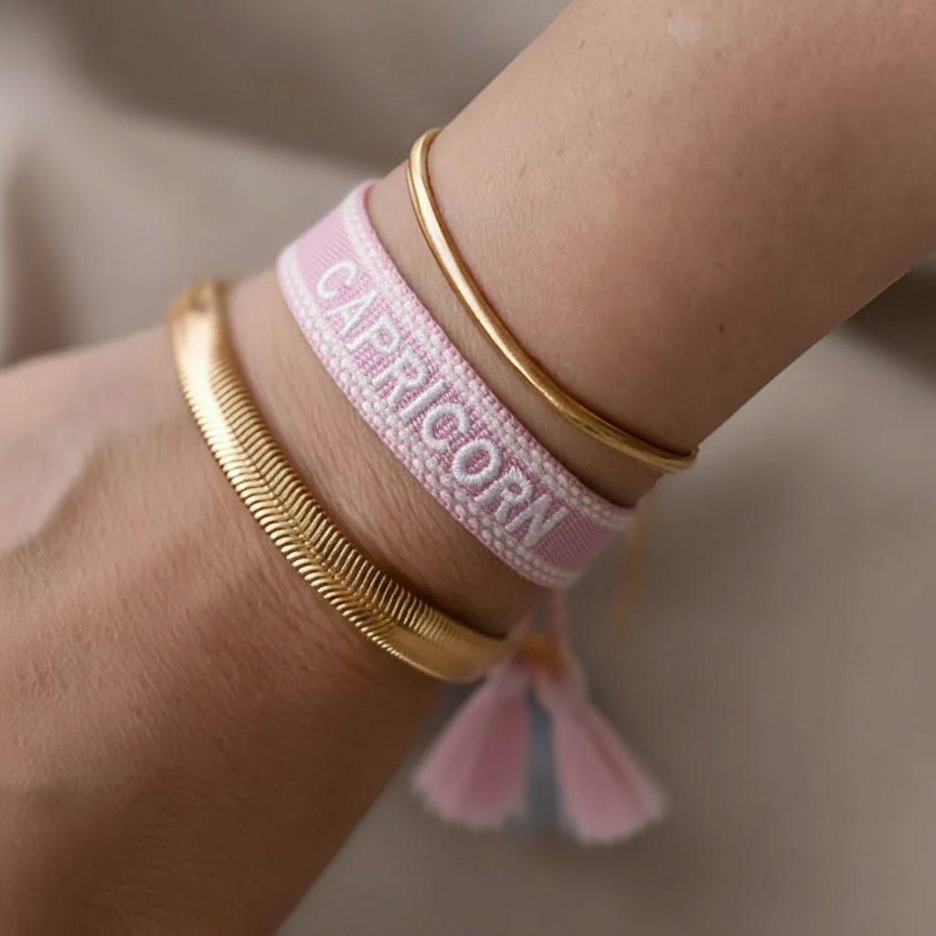 Ręcznie robiona pleciona bransoletka Znak Zodiaku - Koziorożec - obrazek 2