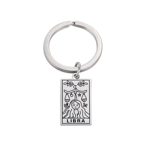 Srebrny metalowy breloczek ze Znakiem Zodiaku Bliźnięta - obrazek 2
